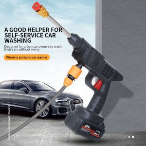 Cordless High Pressure Car Washing Gun Rechargeable Portable Power Washer Sprayer With Lithium Ion Battery Household Car Cleaning Tool
