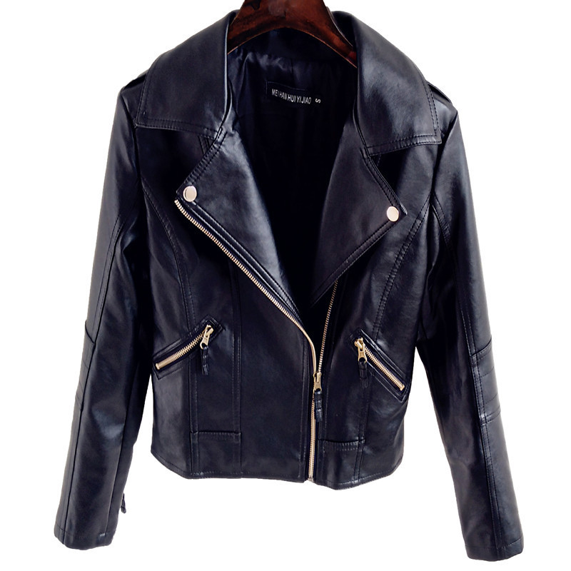 Loose Leather Jacket Motorcycle Female - Image 4