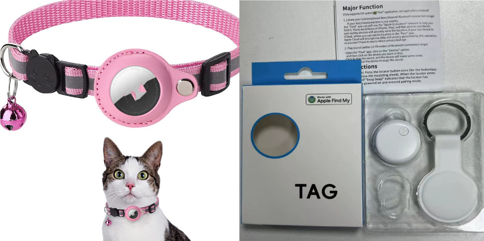 Reflective Collar Waterproof Holder Case For Airtag Air Tag Airtags Protective Cover Cat Dog Kitten Puppy Nylon Collar - Image 3