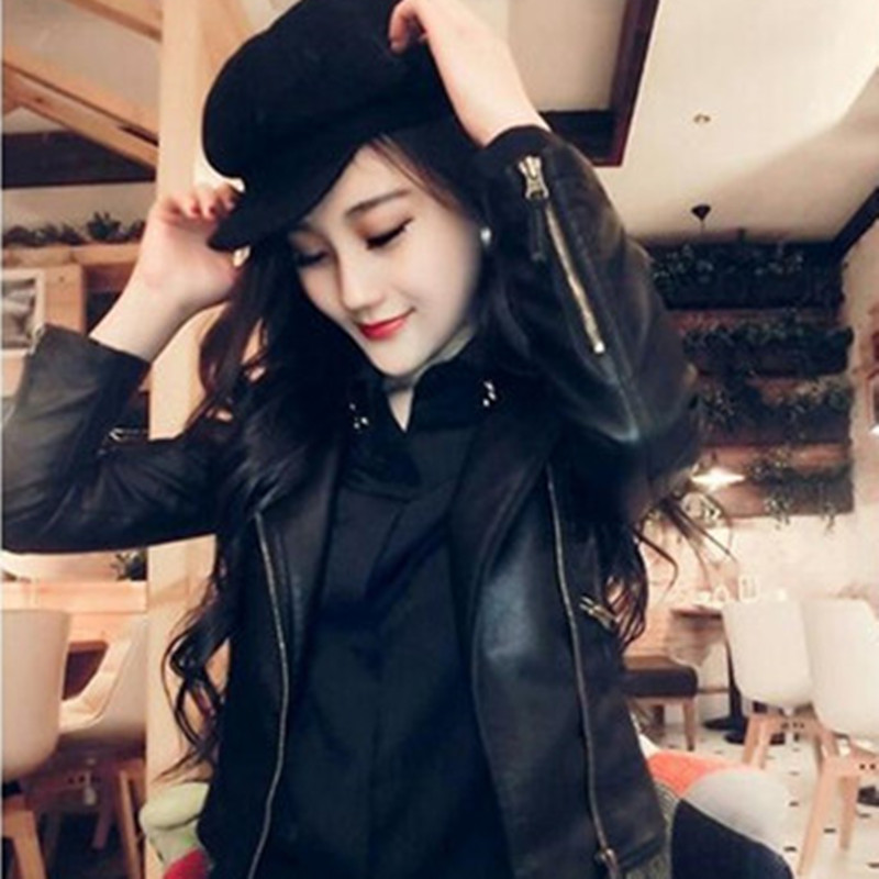 Loose Leather Jacket Motorcycle Female - Image 3